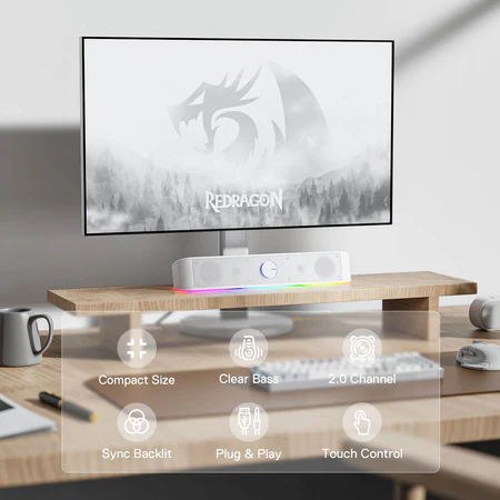 Redragon GS560 Adiemus Gaming Speaker - White Redragon GS560 Adiemus Gaming Speaker - White